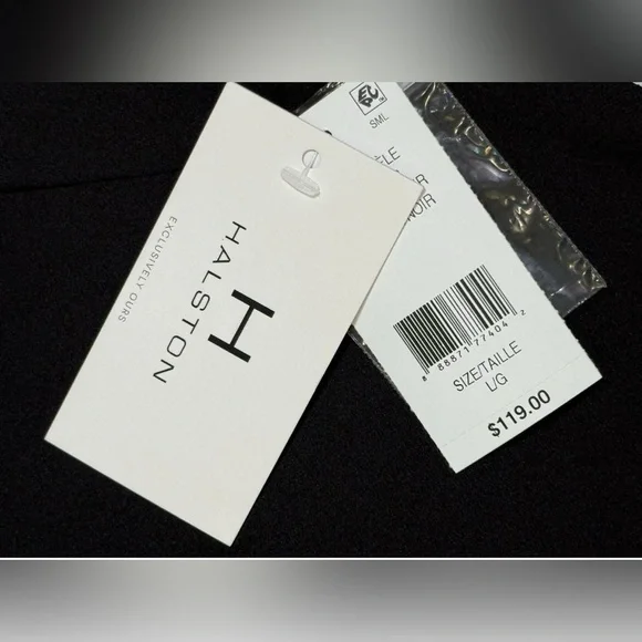 NWT Halston Key Hole Black Midi Dress Size L Large Designer Lightweight $119 - Picture 9 of 10